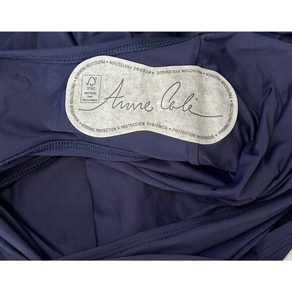 NWT Anne Cole Soft Band Skirted Swim Bottom Navy Blue Skirt Plus Size 24W - Picture 9 of 10